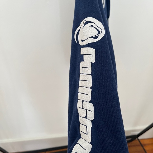 Vintage 80s Penn State Discus Navy Blue Hoodie Sweatshirt - Picture 3 of 4